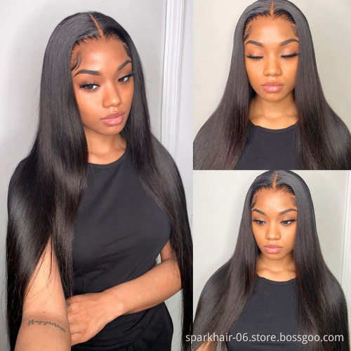 SPARK Mink Straight Brazilian Human Hair Lace Front Wig Remy HD lace Wigs Raw Natural Virgin Hair Wigs For Black Women